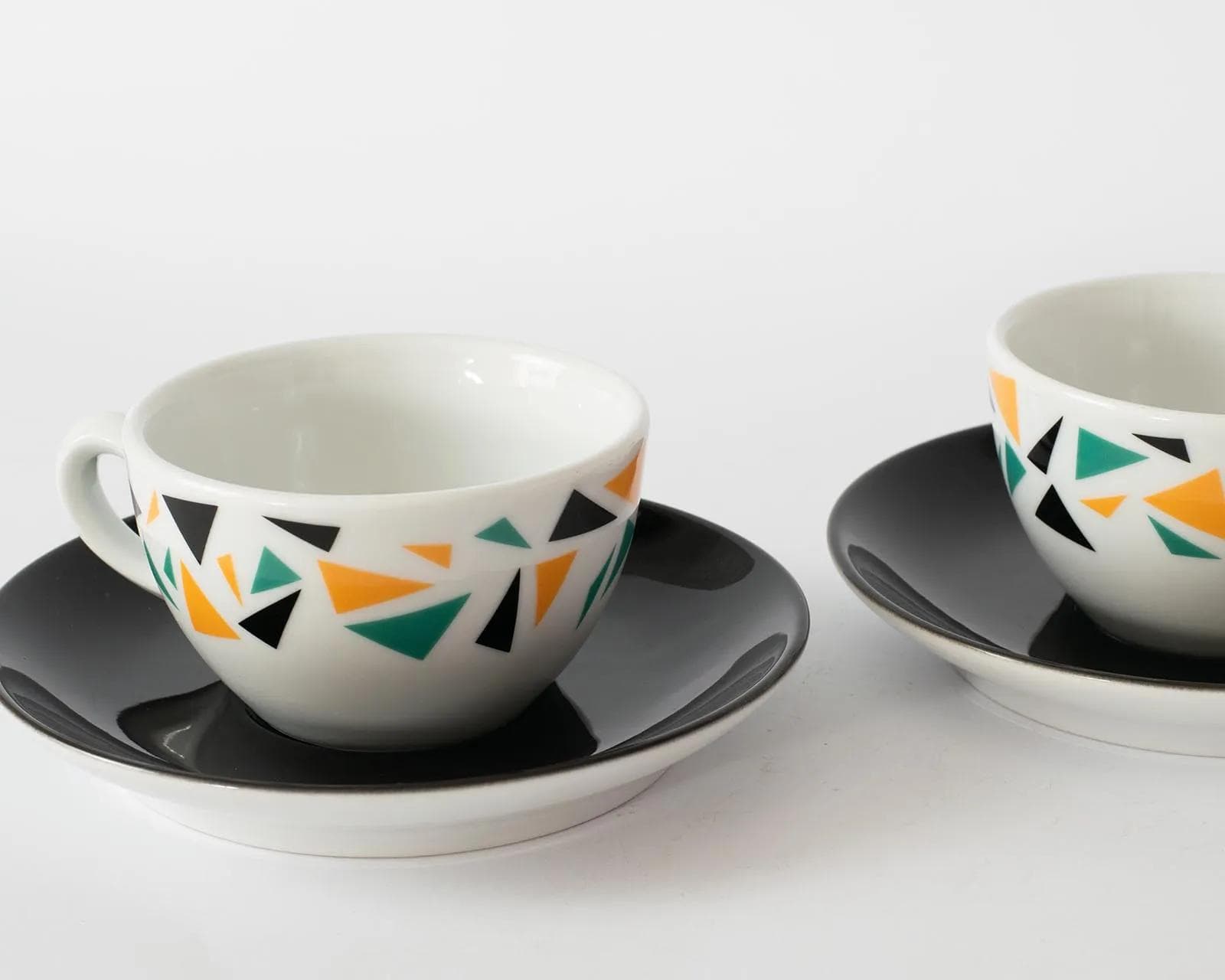 Pair of coffee cups, multicolor porcelain, Hutschenreuther, Germany, 1990s. - 160550