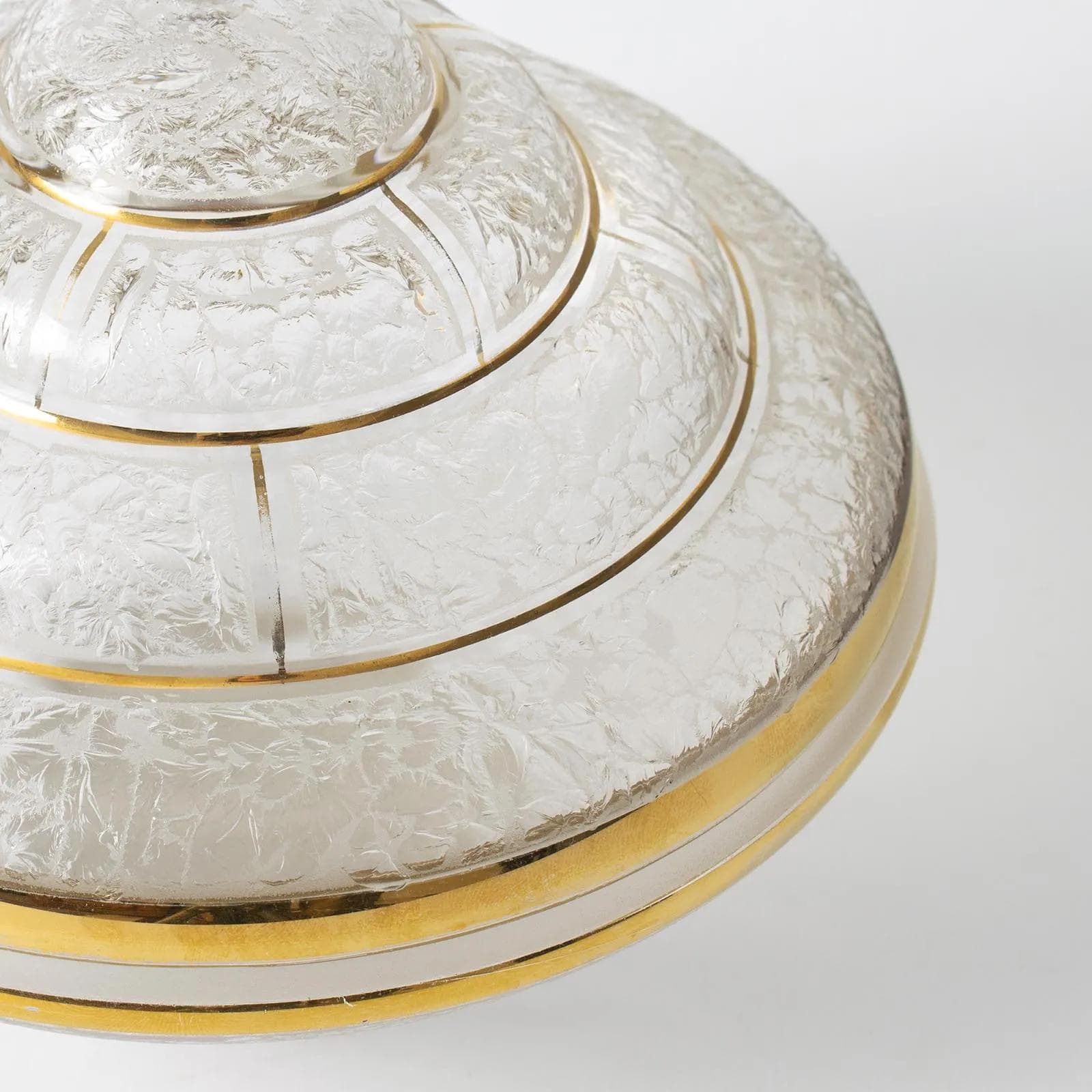 Bonbonniere Art Deco, yellow-gradient transparent glass, De Rupel, Belgium, 1930s. - 160536