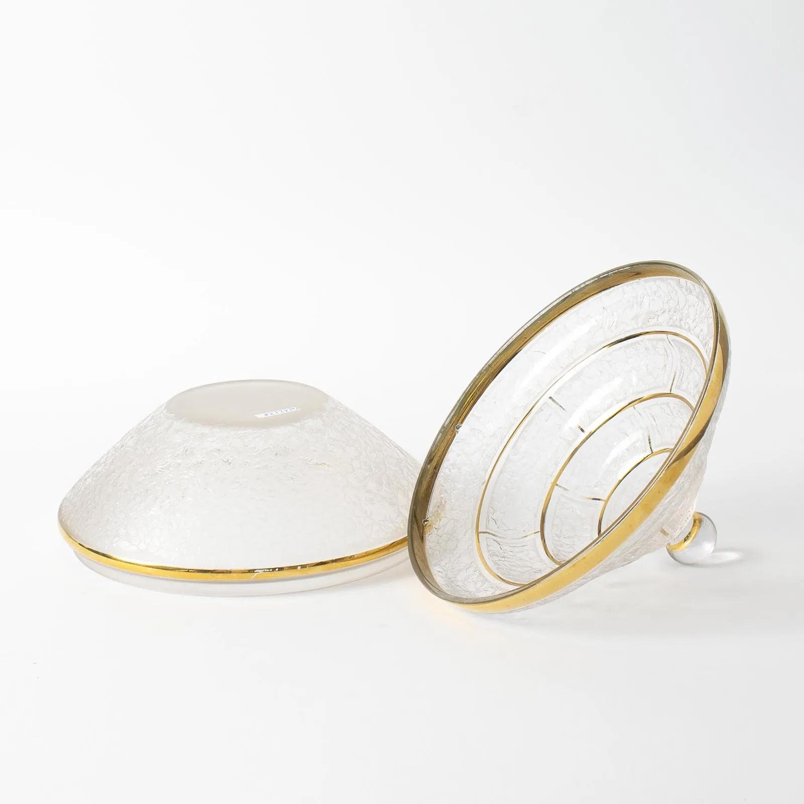 Bonbonniere Art Deco, yellow-gradient transparent glass, De Rupel, Belgium, 1930s. - 160538