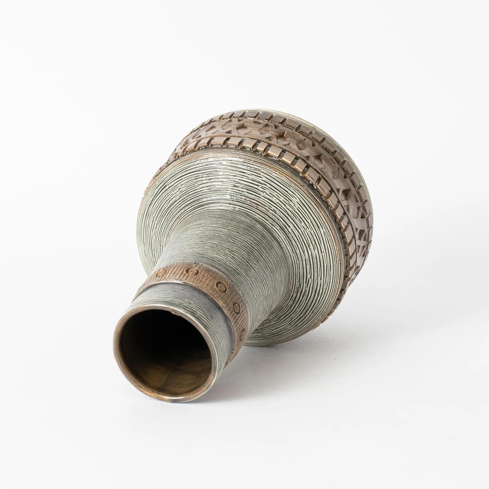 Vase, beige grey, ceramic, Fratelli Fanciullacci, Italy, 1960s. - 160523