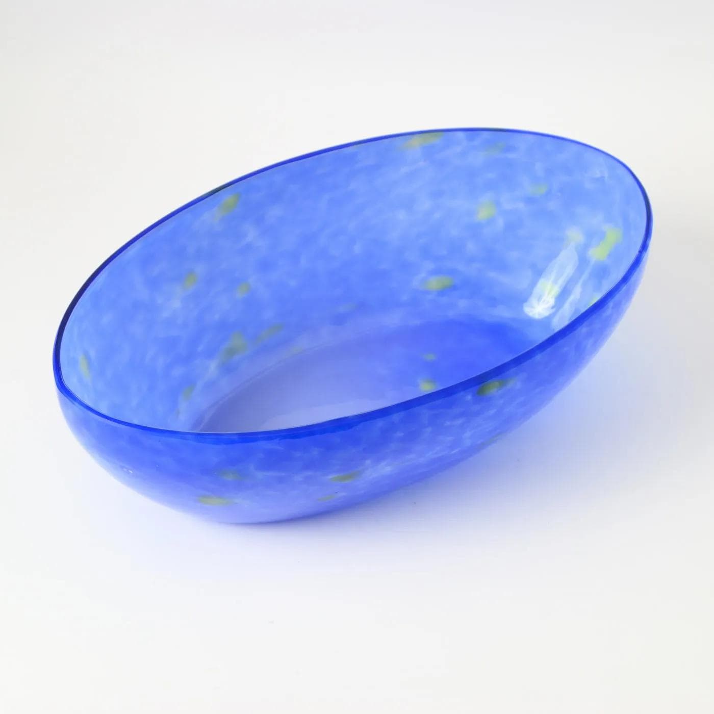 Bowl, Art Deco, dark blue green, glass, Czechoslovakia, 1920s. - 160516