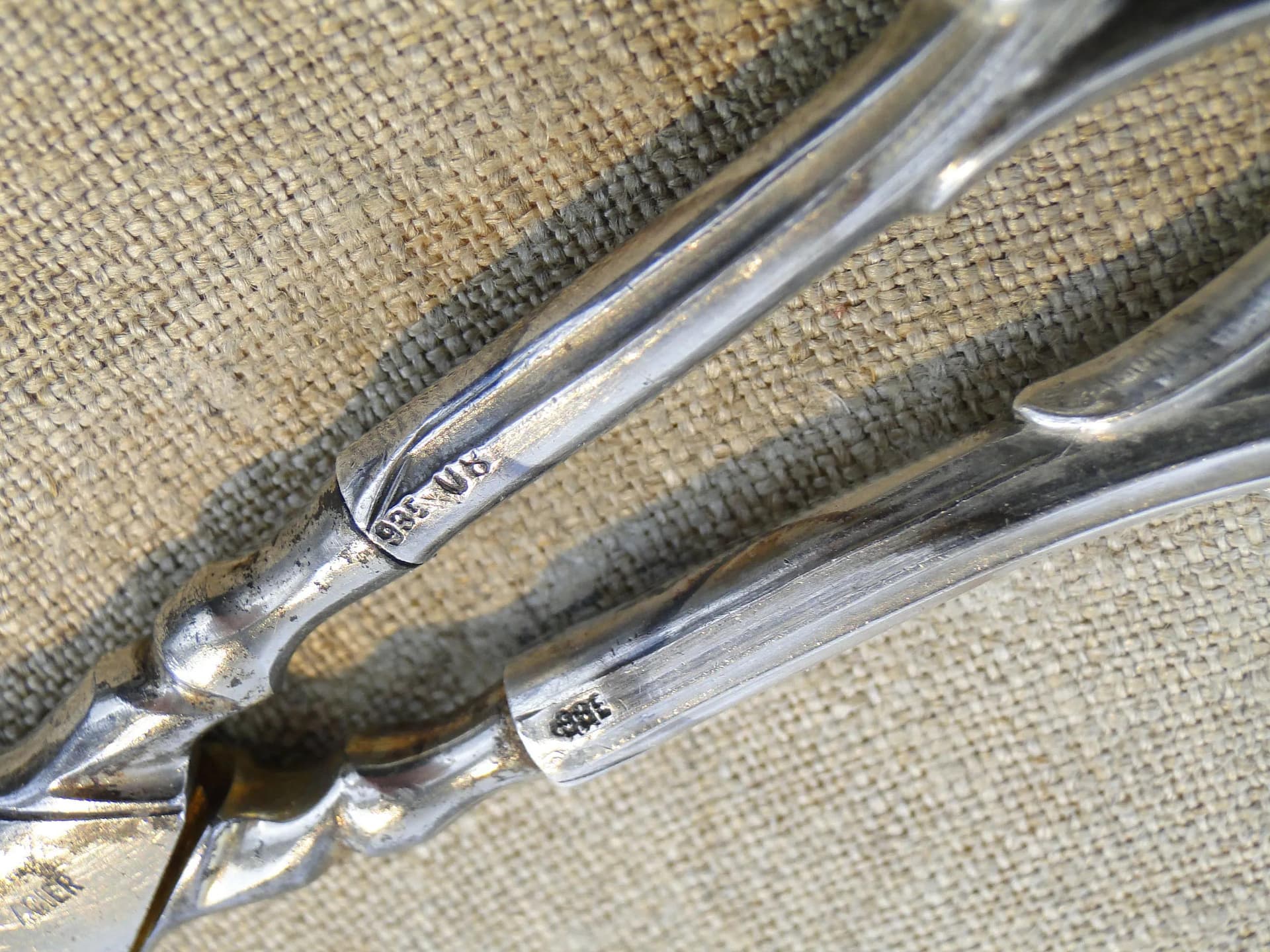 Table Scissors Art Deco, silver, white steel, Sweden, early 20th c. - 10217