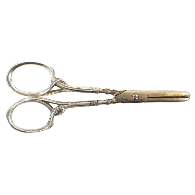 Table Scissors Art Deco, silver, white steel, Sweden, early 20th c. - DIMENSION