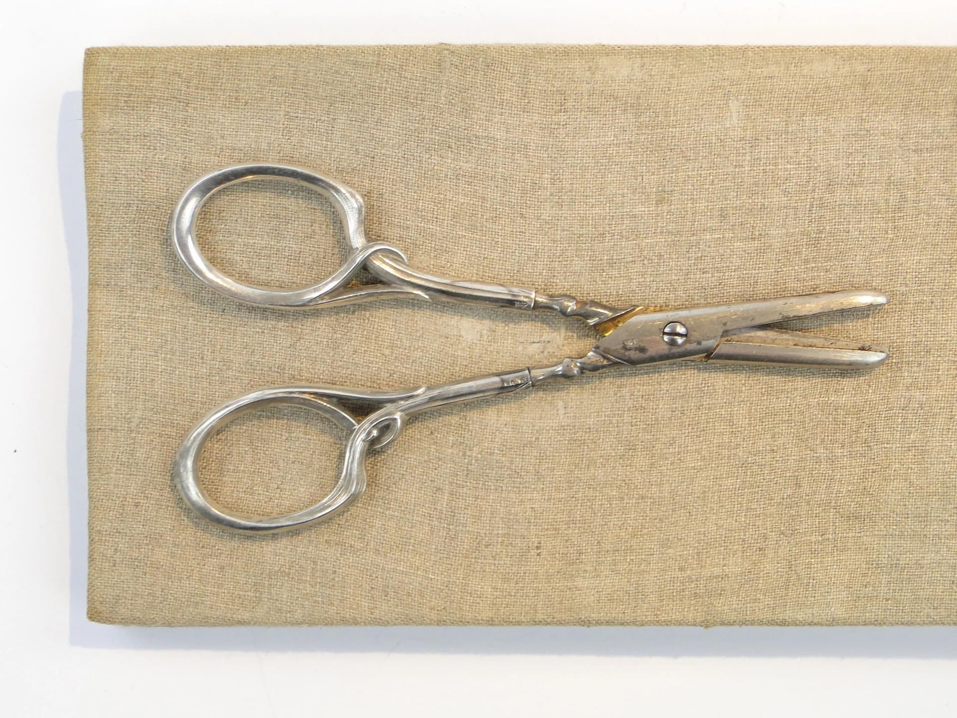 Table Scissors Art Deco, silver, white steel, Sweden, early 20th c. - 10213