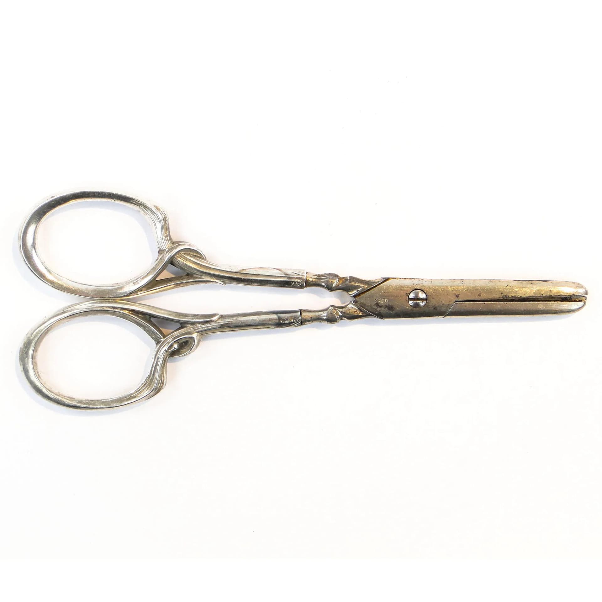 Table Scissors Art Deco, silver, white steel, Sweden, early 20th c. - 10220