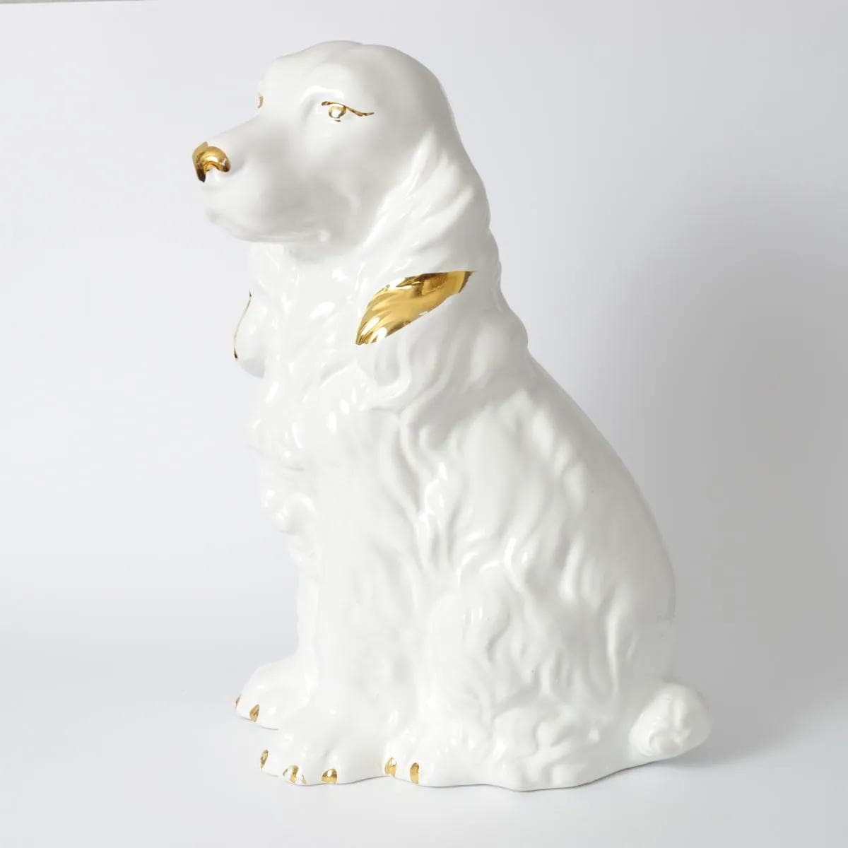 Figurka psa, biały, ceramika, Polska, lata 60. - 160493