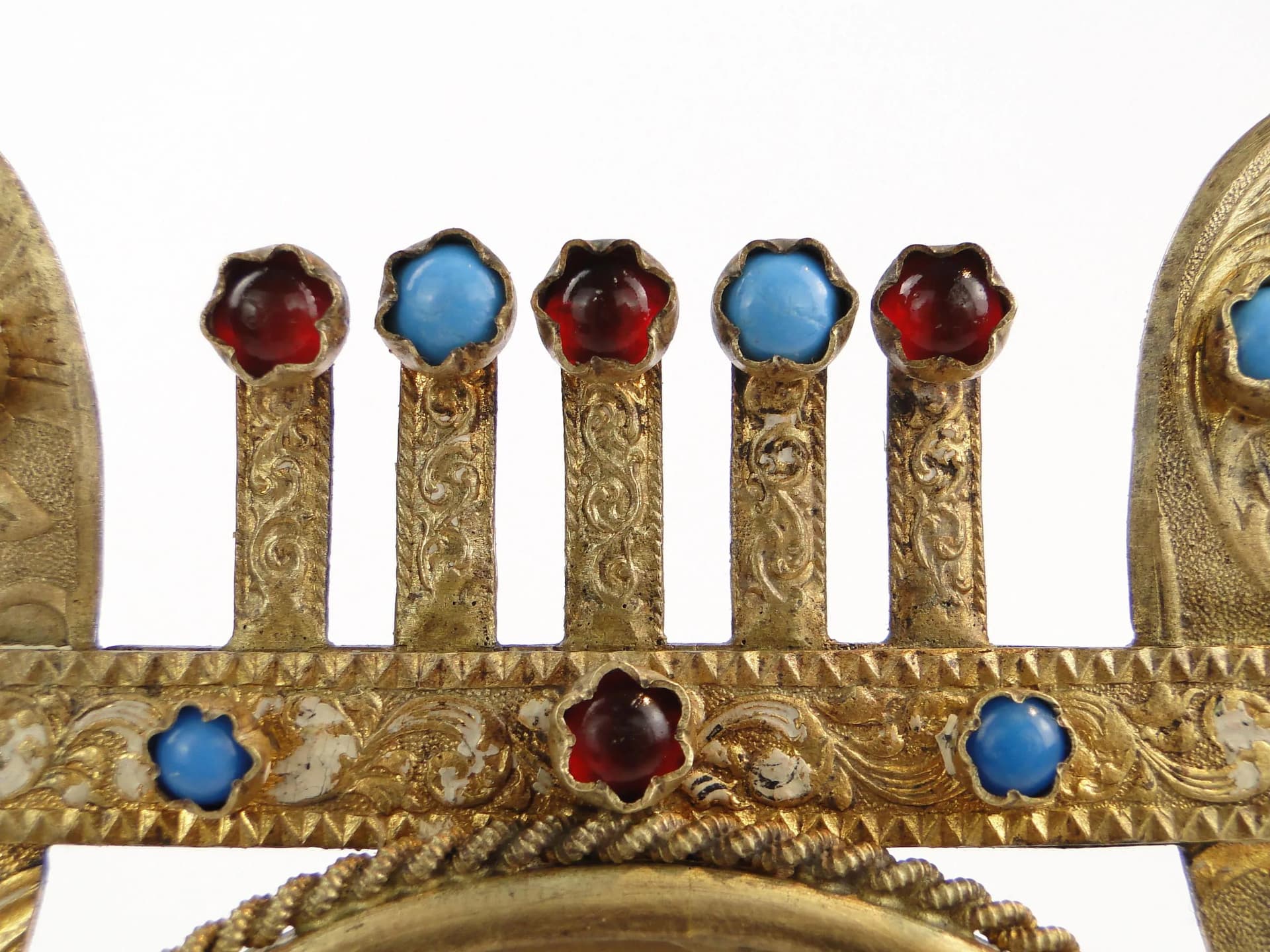 Lyre Photo Frame, Biedermeier, gilded brass white enamel, Austria-Hungary, 19th c. - 10207