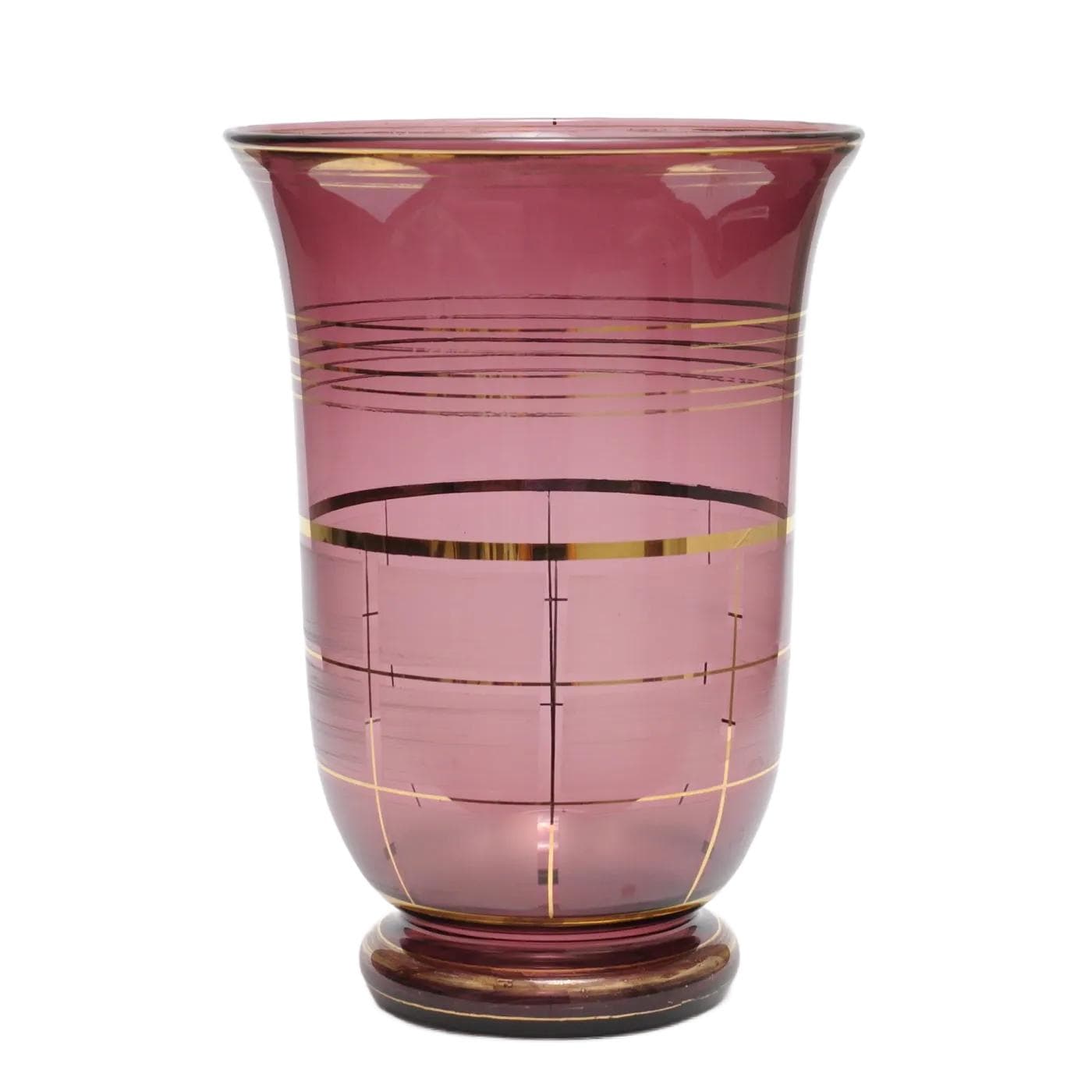 Vase Art Deco, violet glass, Rupel Boom, Belgium, 1930s