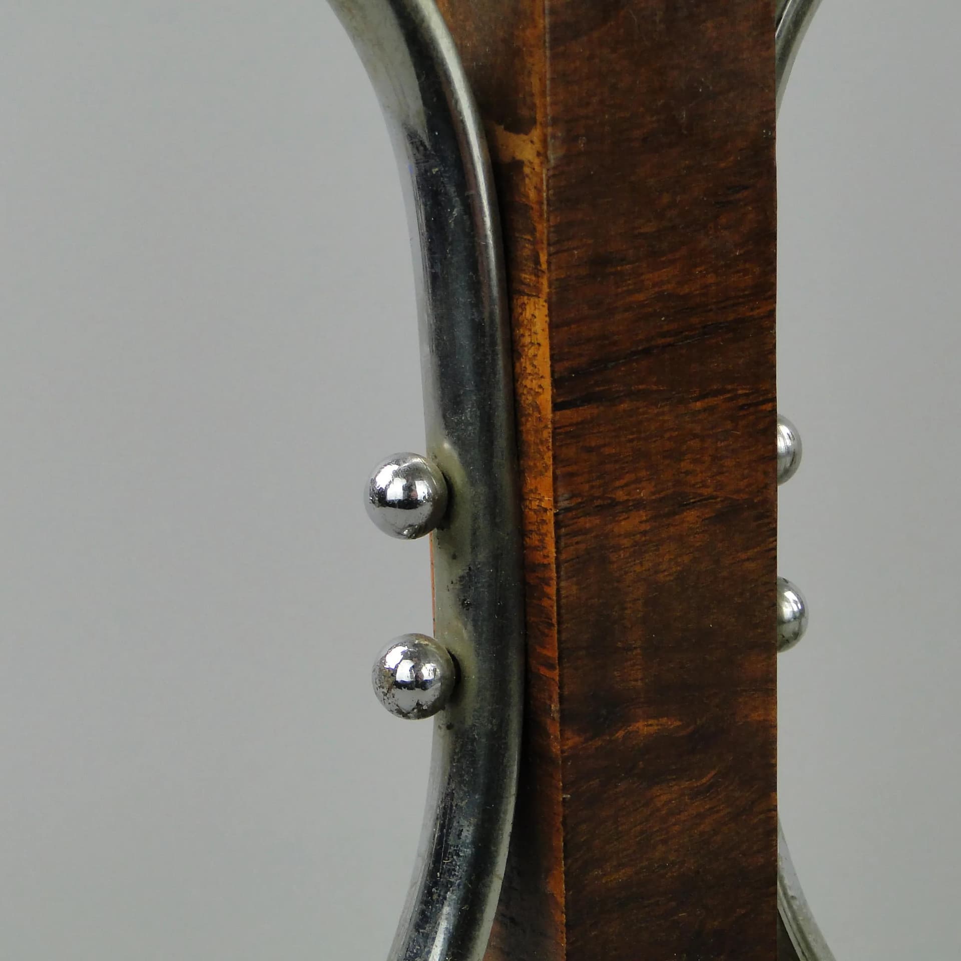 Para lamp stołowych Art Deco, orzech, mosiądz niklowany, Belgia, lata 30. - 160758