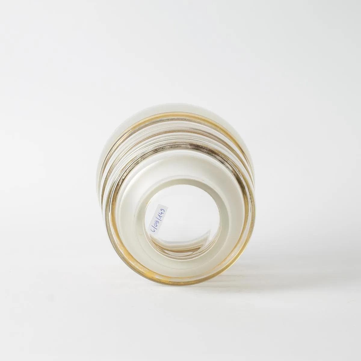 Wazon art déco, szkło żółty-gradient przezroczysty, Czechosłowacja, lata 30. - 160421