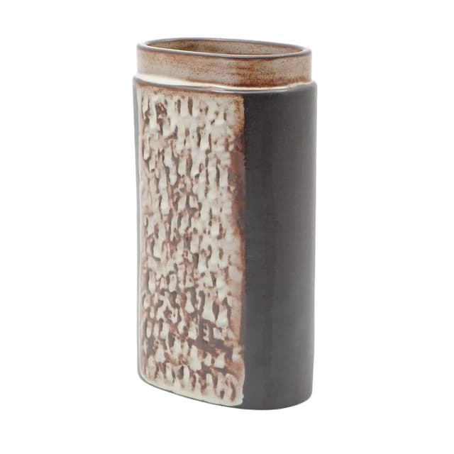 Vase, brown, ceramics, by J. Forejtová, Czechoslovakia, 1970s. - DIMENSION