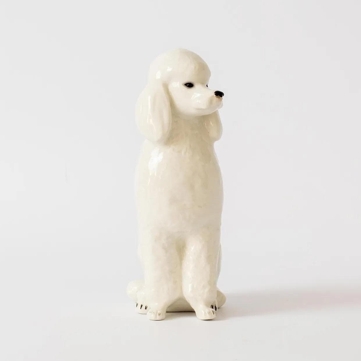 Poodle figurine, white porcelain, Lomonosov, USSR, 1960s. - 160399