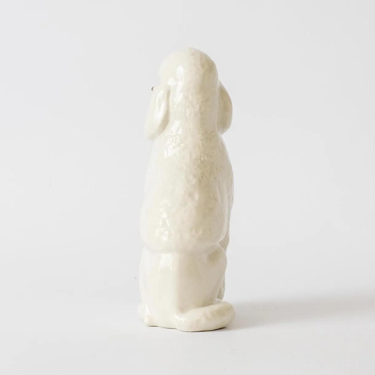 Poodle figurine, white porcelain, Lomonosov, USSR, 1960s. - 160402