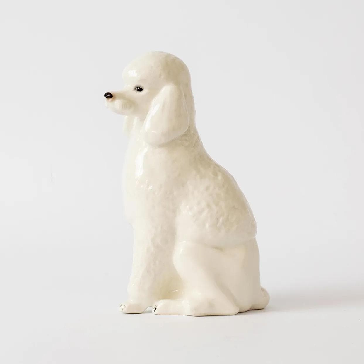 Poodle figurine, white porcelain, Lomonosov, USSR, 1960s. - 160401