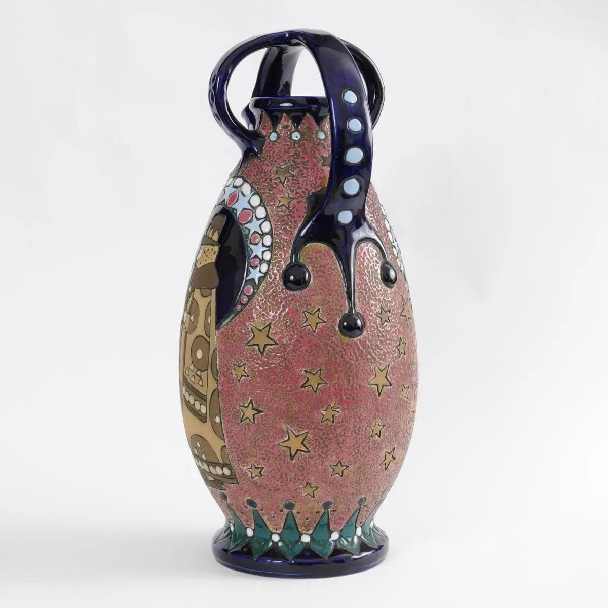 Vase Amphora, multicolor, ceramics, Amphora, Czechoslovakia, 1920s. - 160389