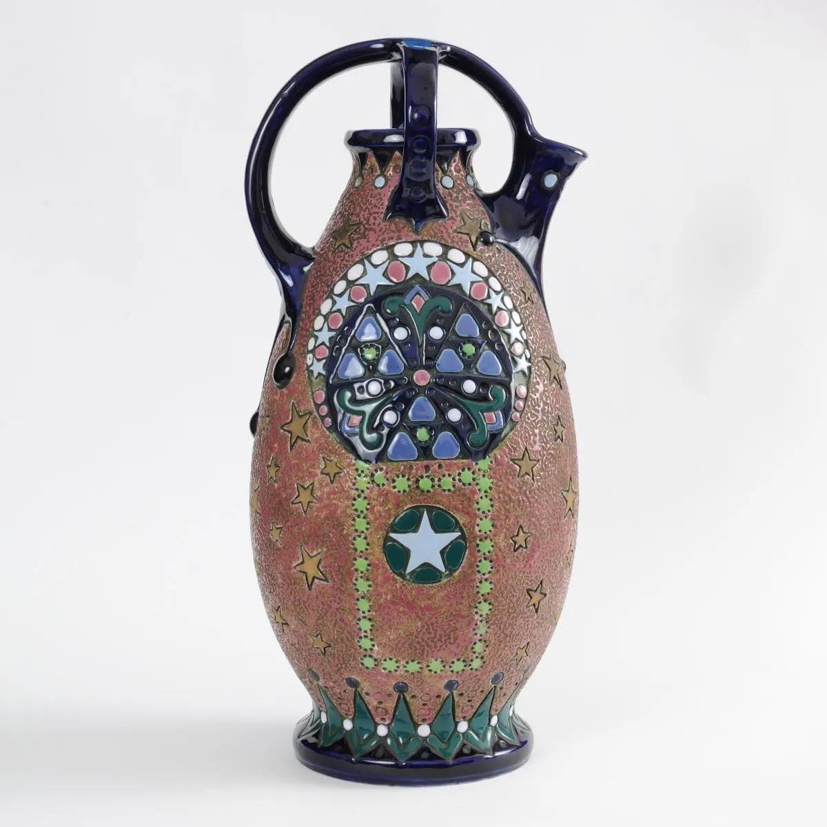 Vase Amphora, multicolor, ceramics, Amphora, Czechoslovakia, 1920s. - 160388
