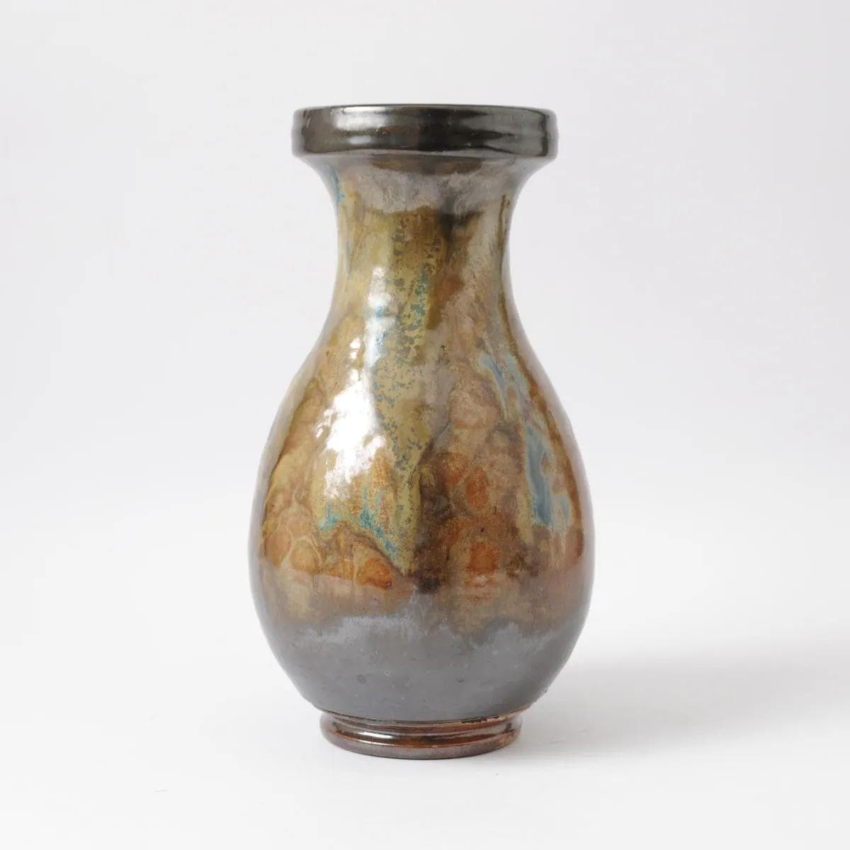 Vase, brown, stoneware, by R. Guerin, Belgium, 1940s. - 160371