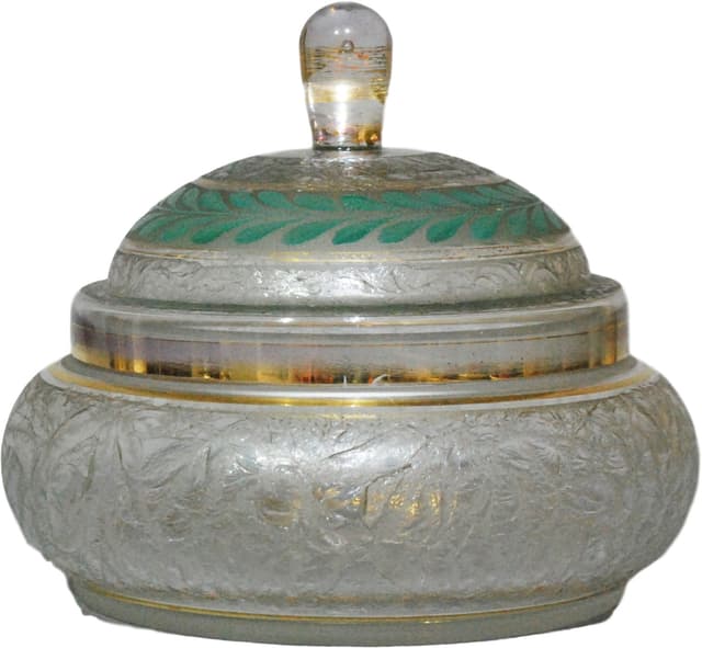 Chocolate box, transparent glass, Belgium, 1930s. - DIMENSION