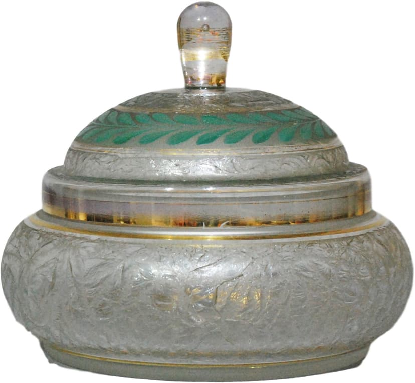 Pudełko na czekoladki, transparent, szkło, Belgia, lata 30.