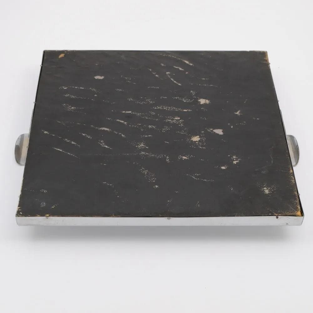 Mirrored tray, silver, chrome steel, glass, Czechoslovakia, 1950s. - 160337