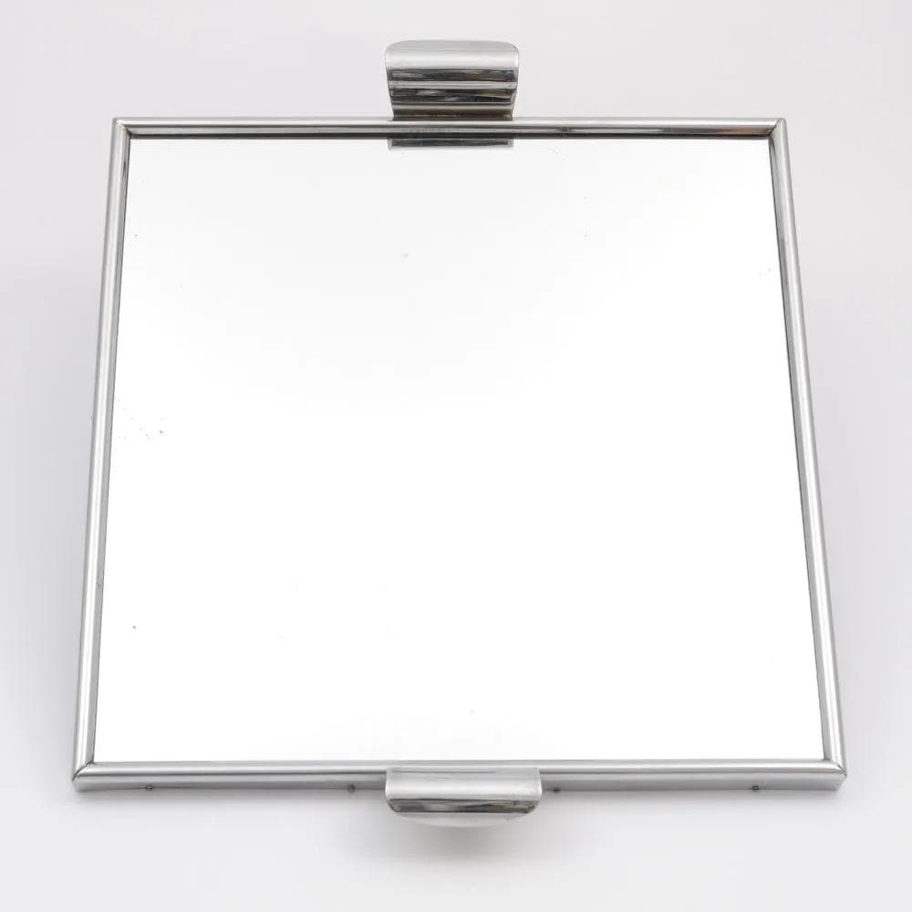 Mirrored tray, silver, chrome steel, glass, Czechoslovakia, 1950s. - 160334