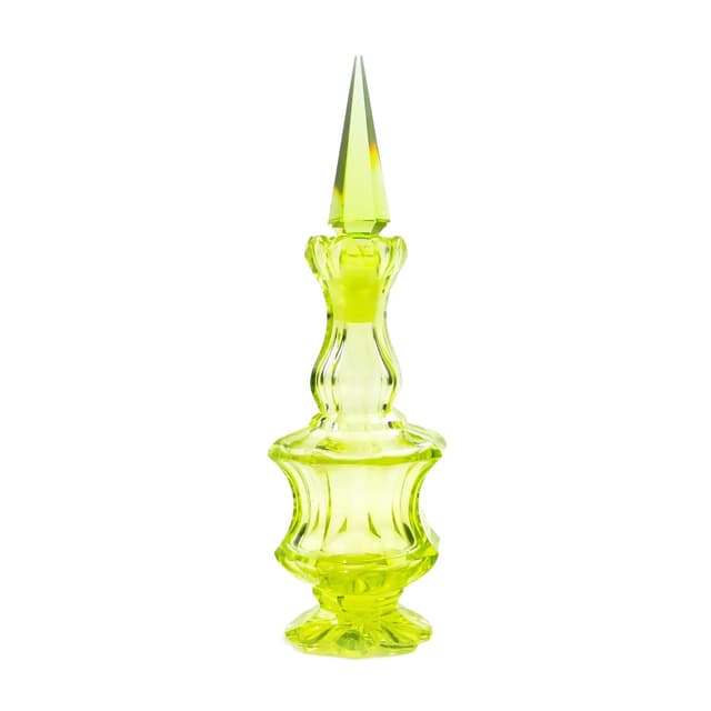 Decanter Biedermeier, green uranium glass, Austria, 1830s. - DIMENSION