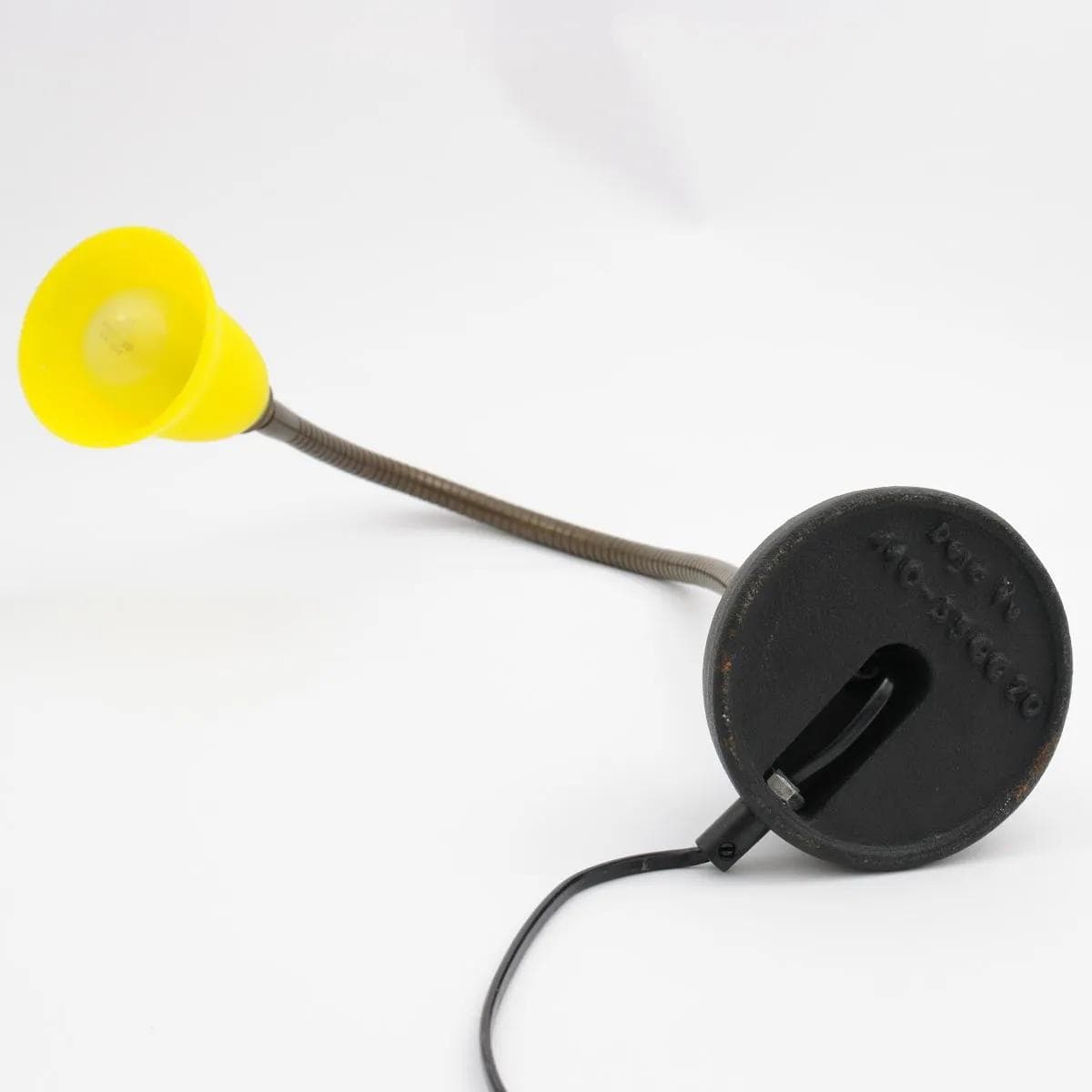 Desk Lamp, yellow glass, brass, black cast iron, by R. Nollet, Netherlands, 1980s. - 160331