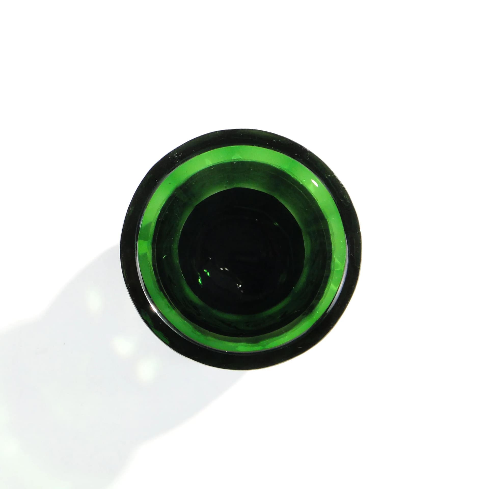 Wazon kryształowy szmaragdowy, srebro, proj. S. Haertel, Polska, lata 40. - 160651