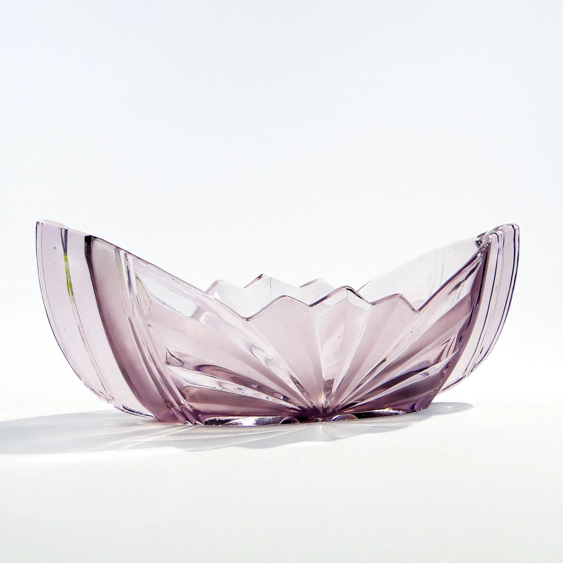 Żardiniera Art Deco, fioletowa, szkło, Huta Niemen, Polska, lata 30. - 160639