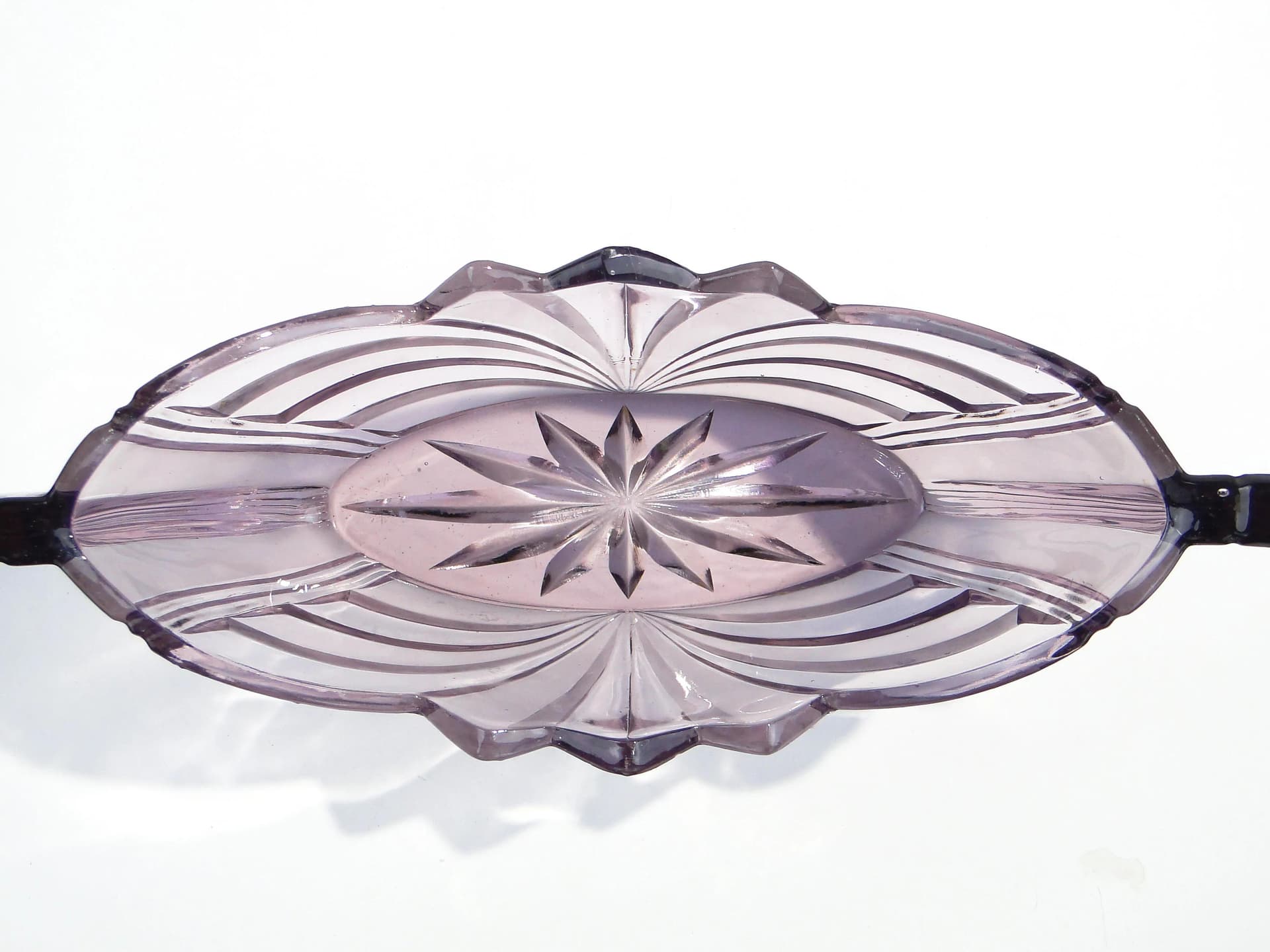 Żardiniera Art Deco, fioletowa, szkło, Huta Niemen, Polska, lata 30. - 160642