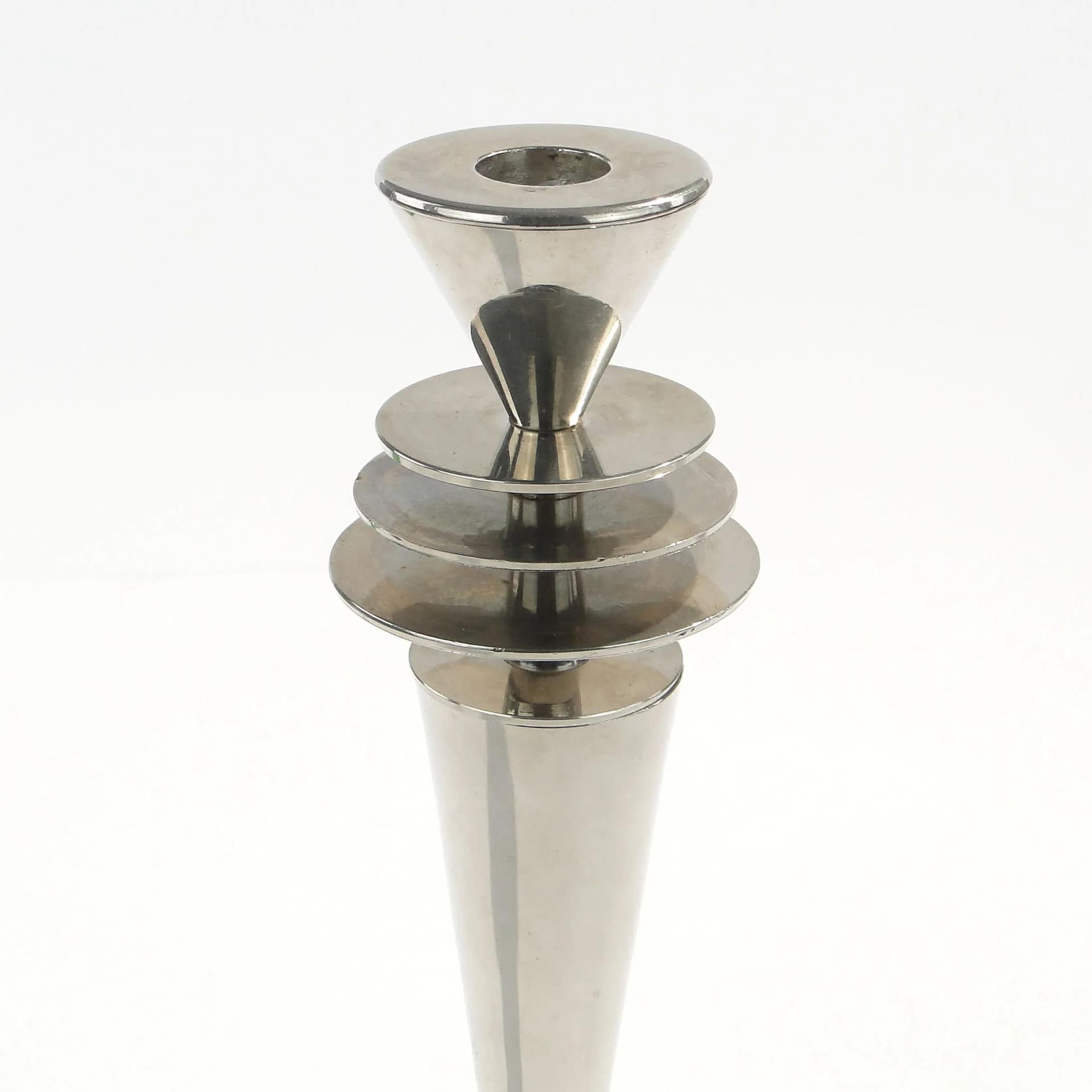 Świecznik Art déco, srebro, mosiądz, Christofle, Francja, lata 20. - 160613