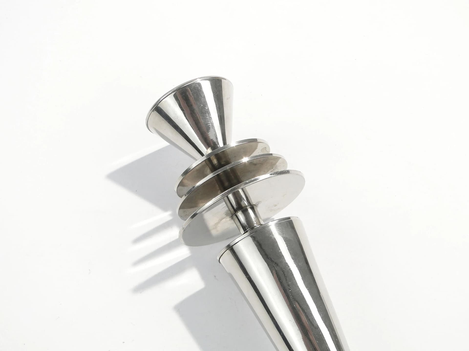 Świecznik Art déco, srebro, mosiądz, Christofle, Francja, lata 20. - 160620