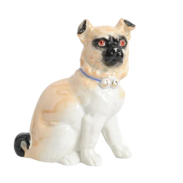 Pug figurine, ivory, porcelain, Germany, early 20th c. - DIMENSION