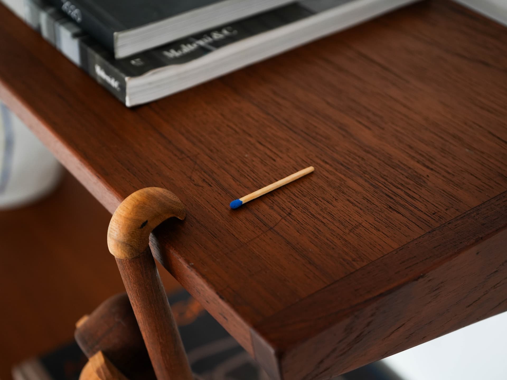 Regał systemowy, teak brązowy, metal czarny, proj. K. Kristiansen, Dania, lata 60. - 160864