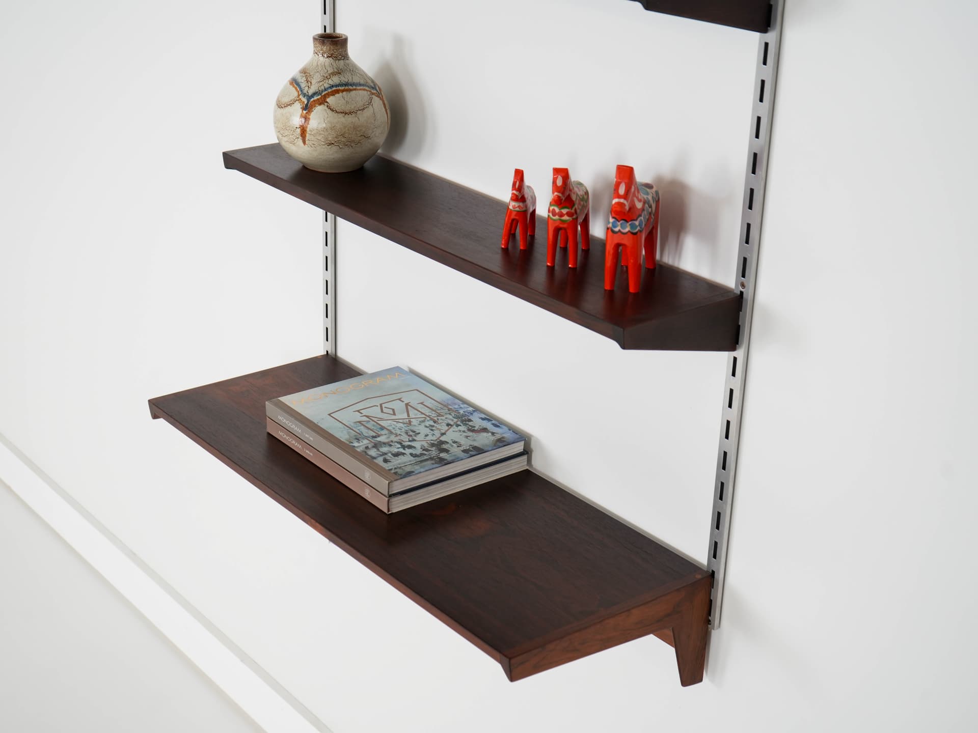 Shelving unit, rosewood dark brown, by K. Kristiansen, Denmark, 1960s. - 160912