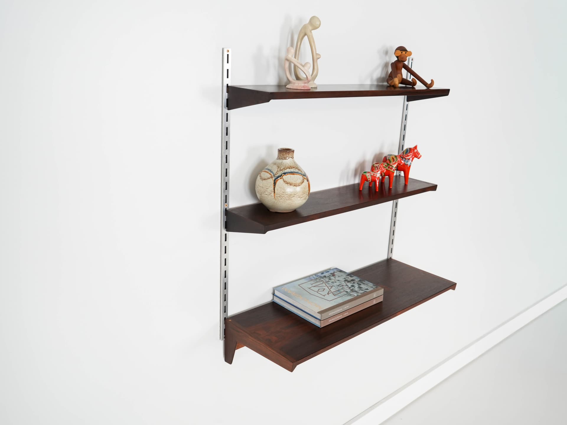 Shelving unit, rosewood dark brown, by K. Kristiansen, Denmark, 1960s. - 160907