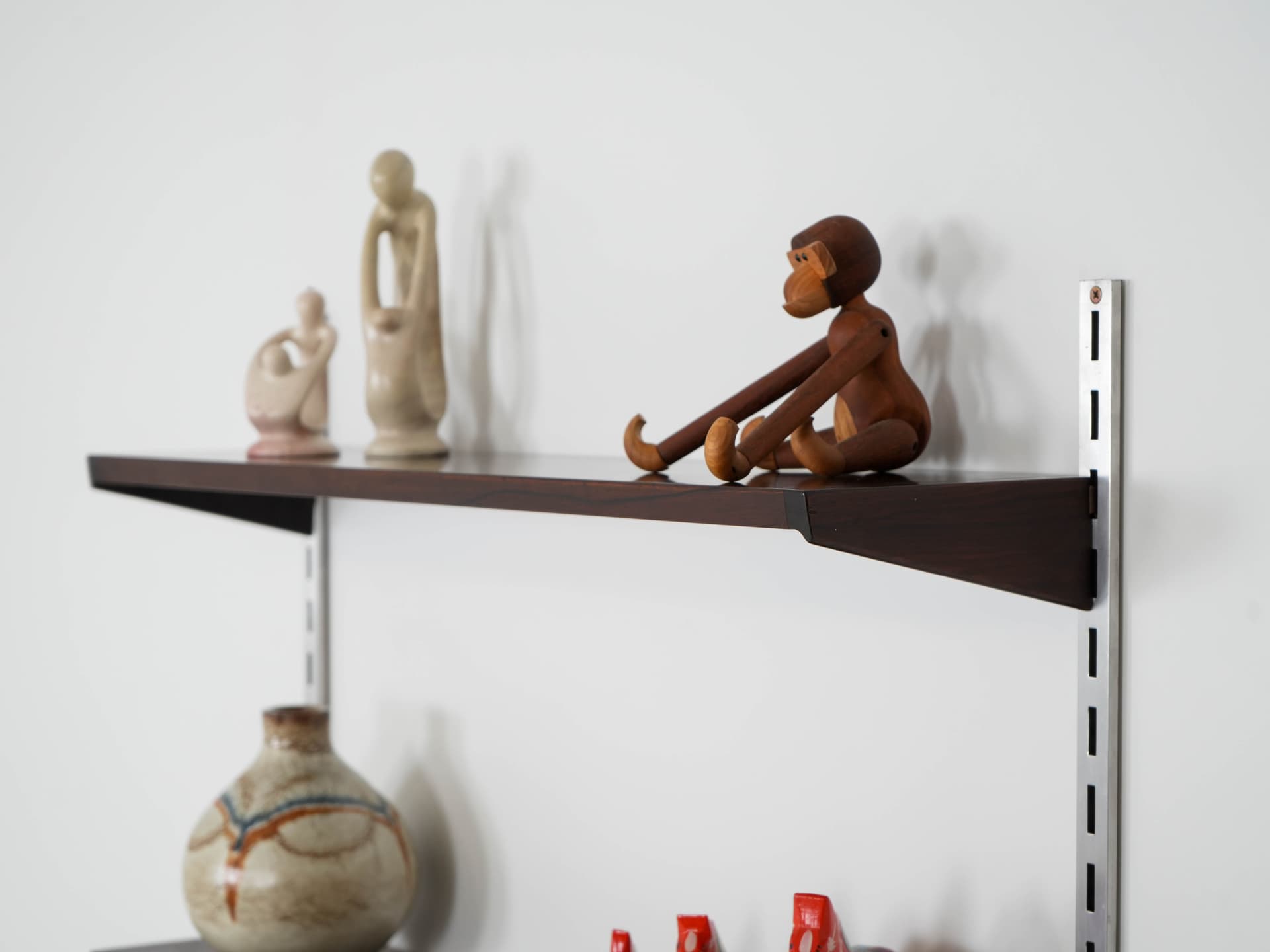 Shelving unit, rosewood dark brown, by K. Kristiansen, Denmark, 1960s. - 160903
