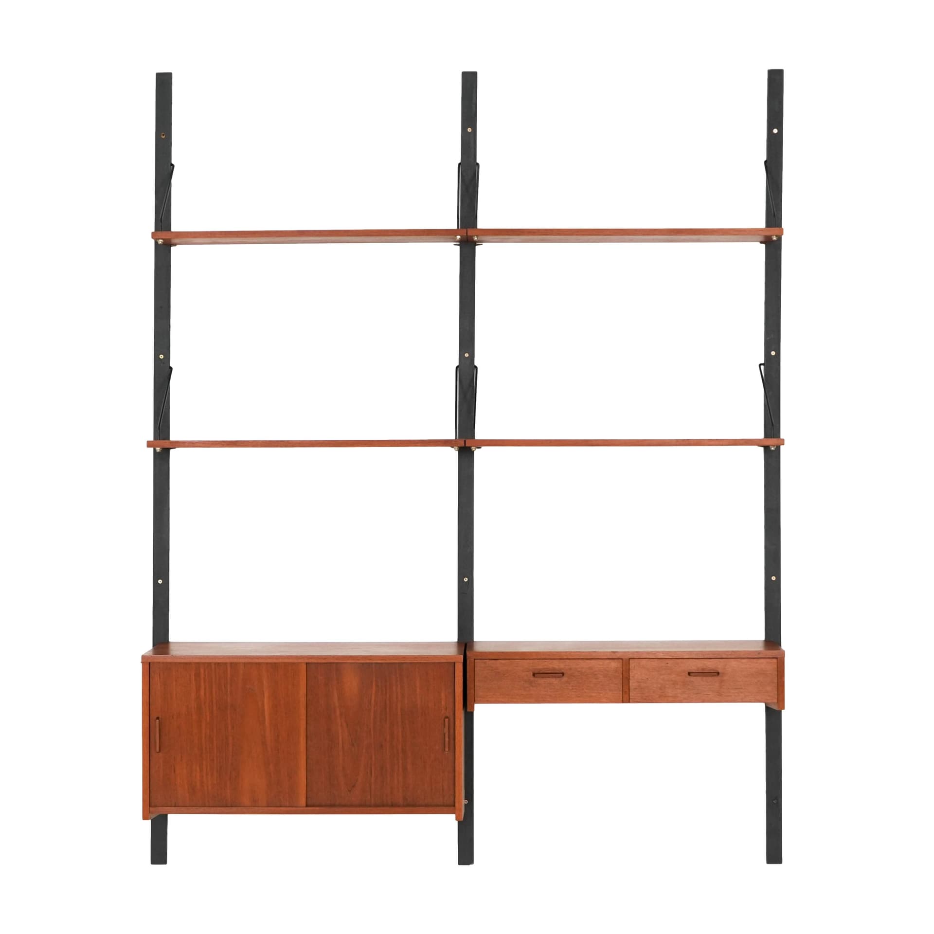 Regał systemowy, teak brązowy jasny, Dania, lata 60. - 160995