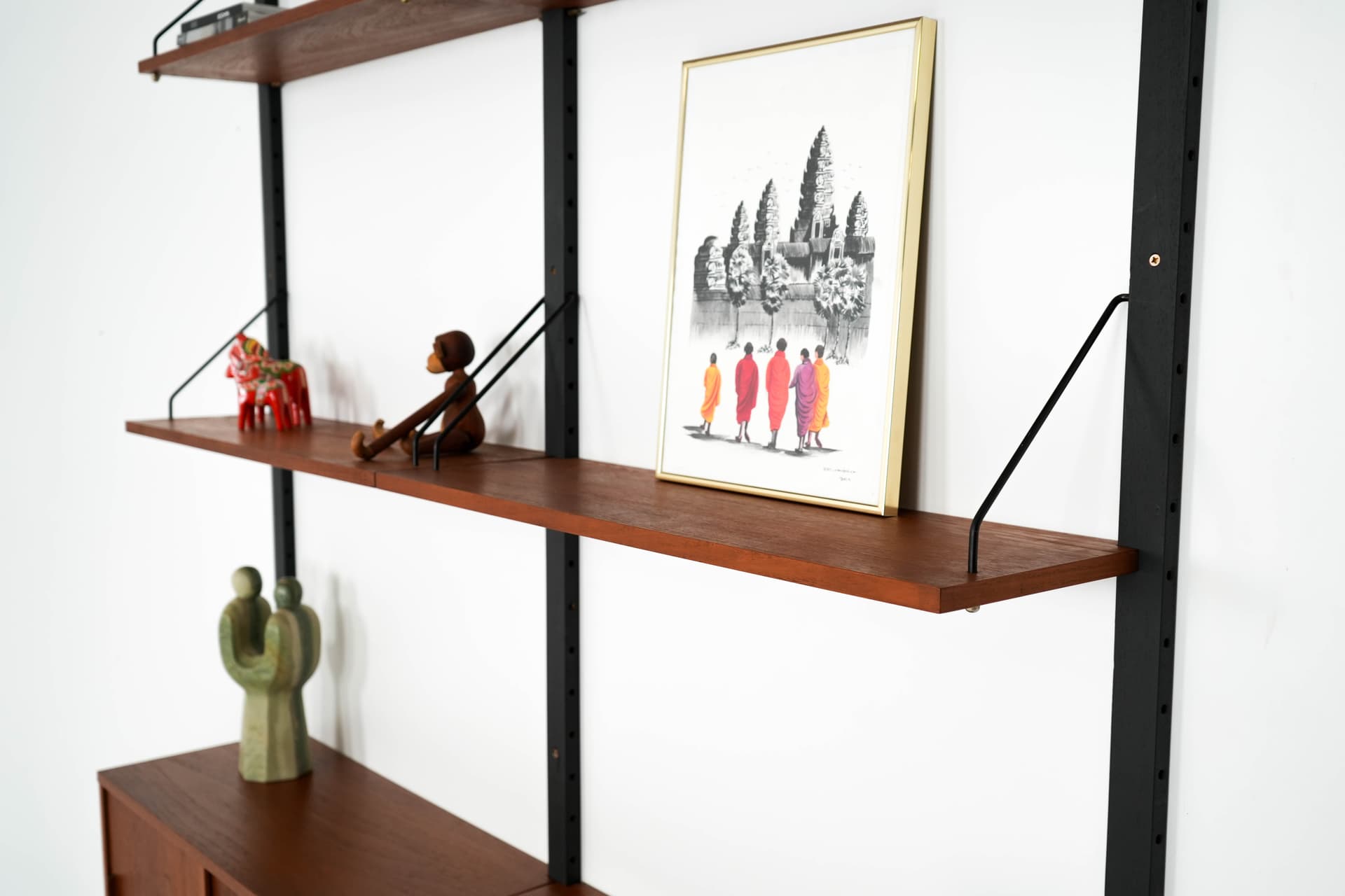 Regał systemowy, teak brązowy jasny, Dania, lata 60. - 161003