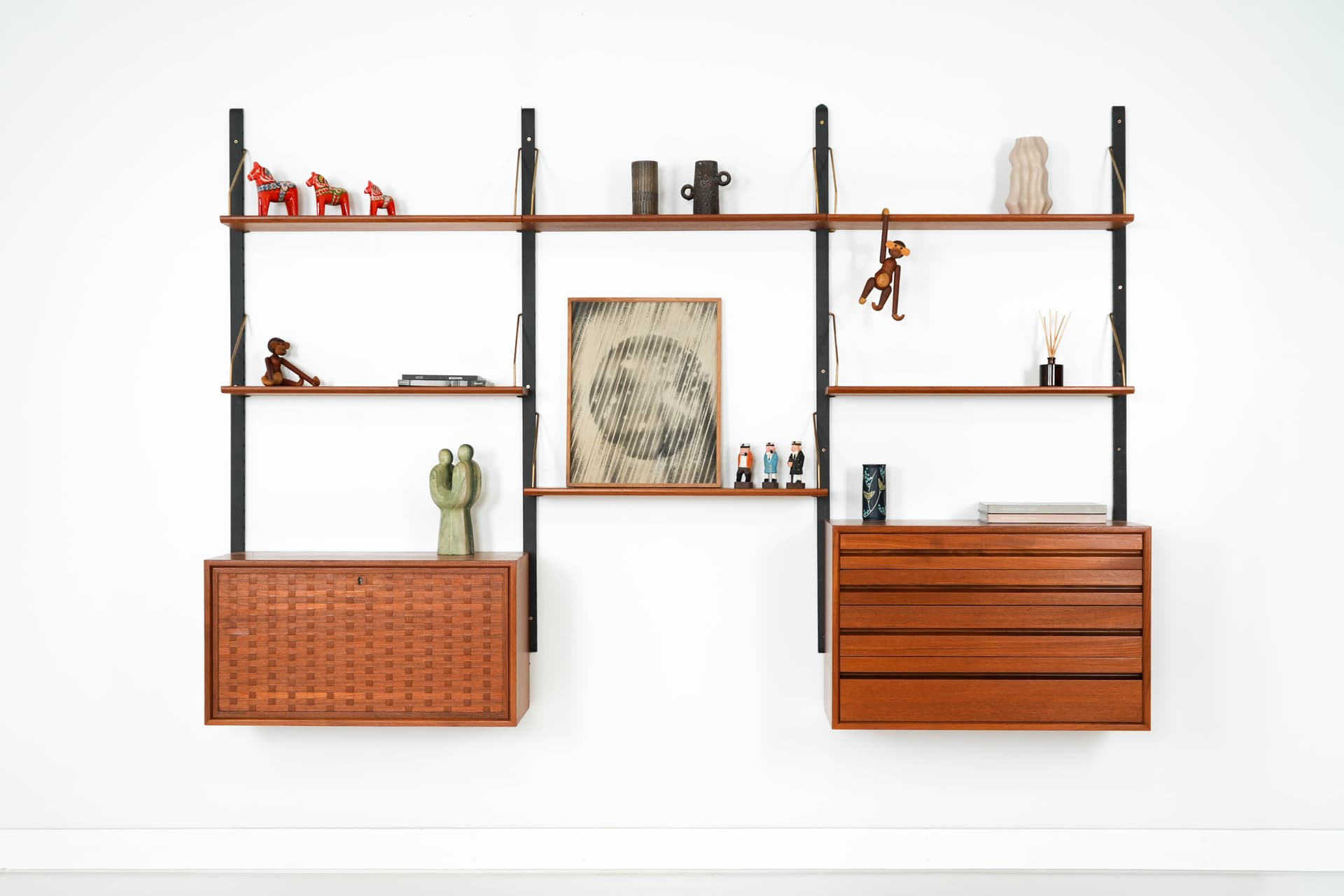 Shelving system, light brown teak, by P. Cadovius, Denmark, 1960s. - 161026