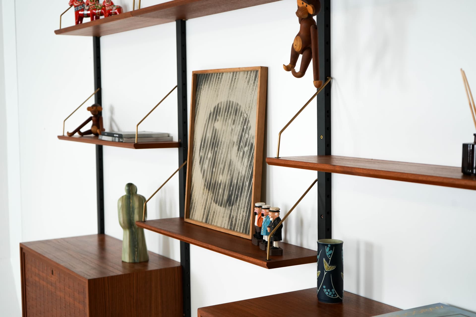 Shelving system, light brown teak, by P. Cadovius, Denmark, 1960s. - 161027