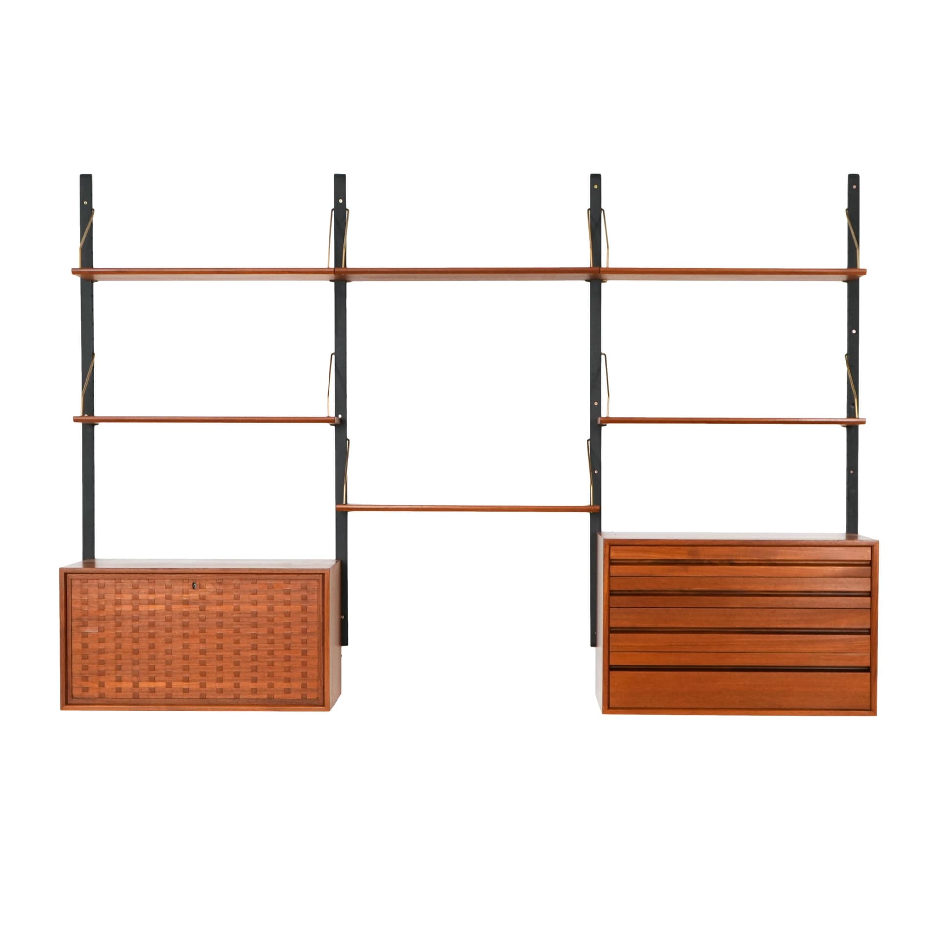 Shelving system, light brown teak, by P. Cadovius, Denmark, 1960s. - 161025