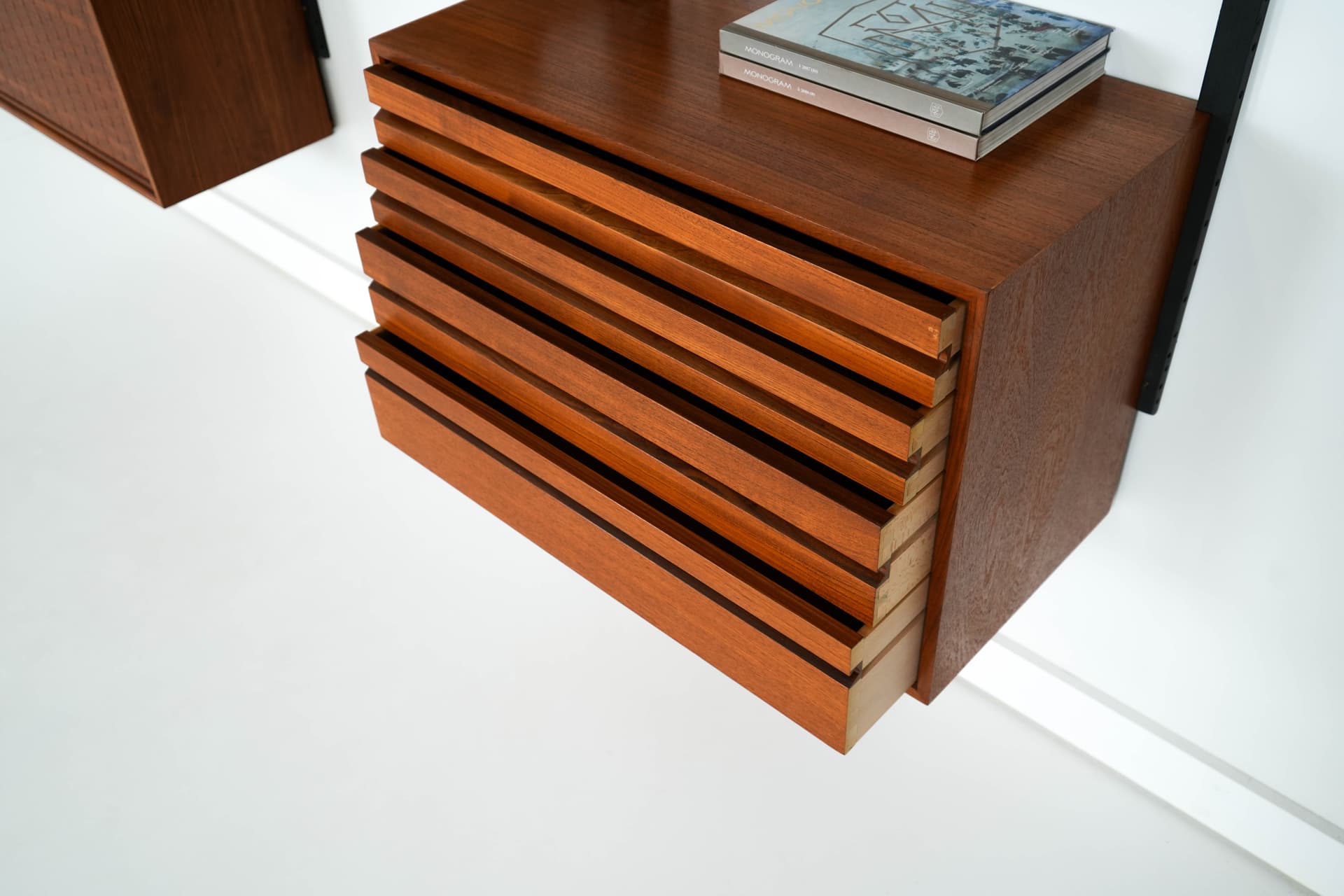 Shelving system, light brown teak, by P. Cadovius, Denmark, 1960s. - 161032