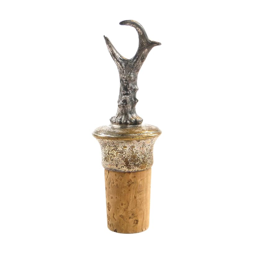 Silver-Plated Art Nouveau Bottle Stopper with Antler Motif, WMF, Germany, 1900s