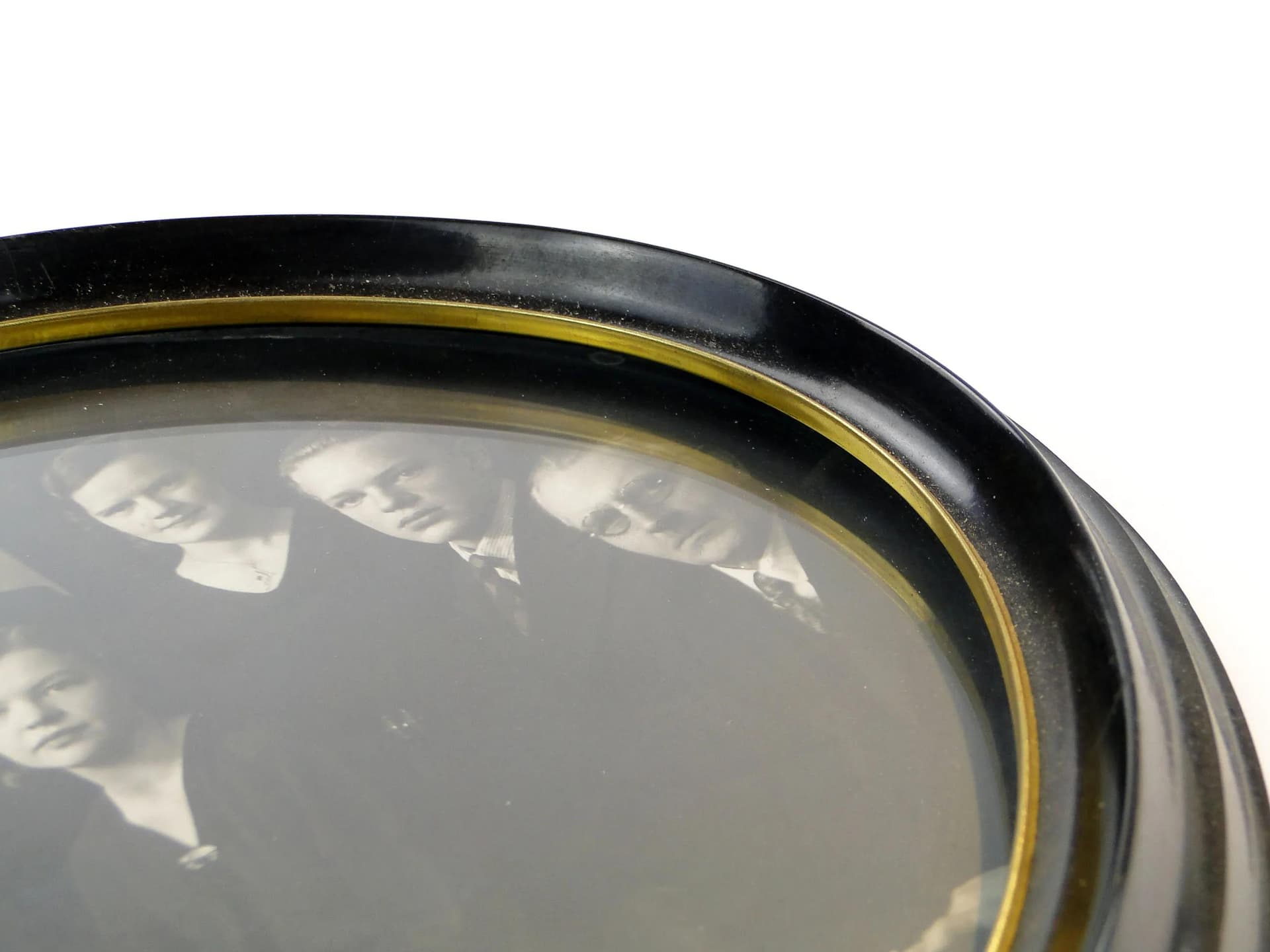 Photo Frame Art Deco, black ebonite, brass, Sweden, 1930s - 10304