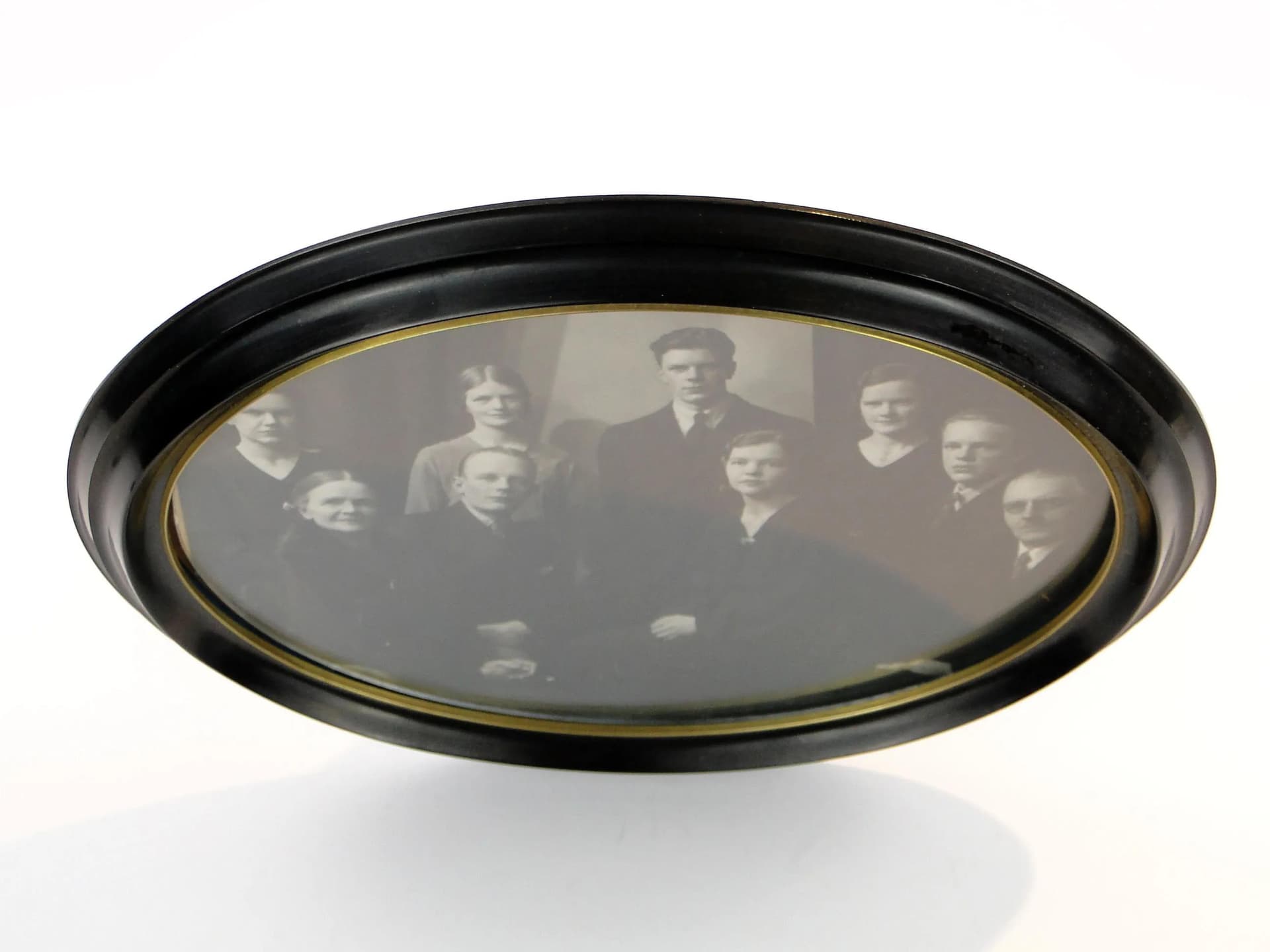 Photo Frame Art Deco, black ebonite, brass, Sweden, 1930s - 10302