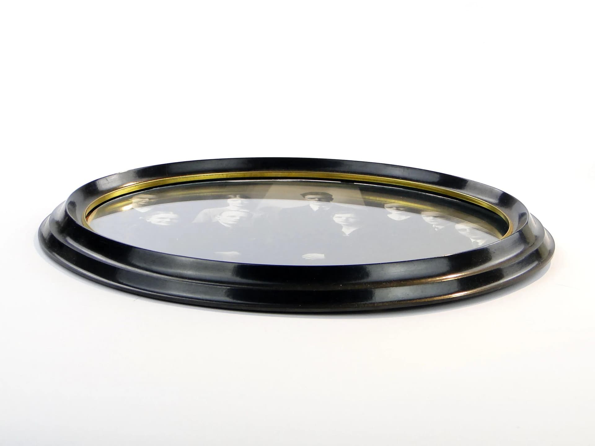 Photo Frame Art Deco, black ebonite, brass, Sweden, 1930s - 10306