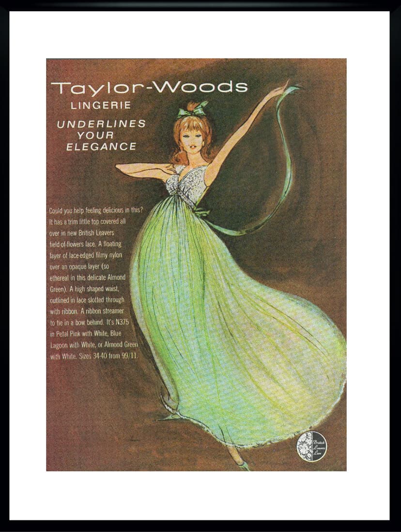 Plakat reklamowy Taylor-Wood’s, 40x30 cm, multikolor, Wielka Brytania, lata 60.