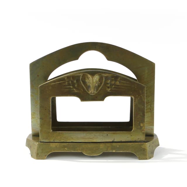 Listownik z brązu z motywem sowy ok 1900 r - WYMIARY