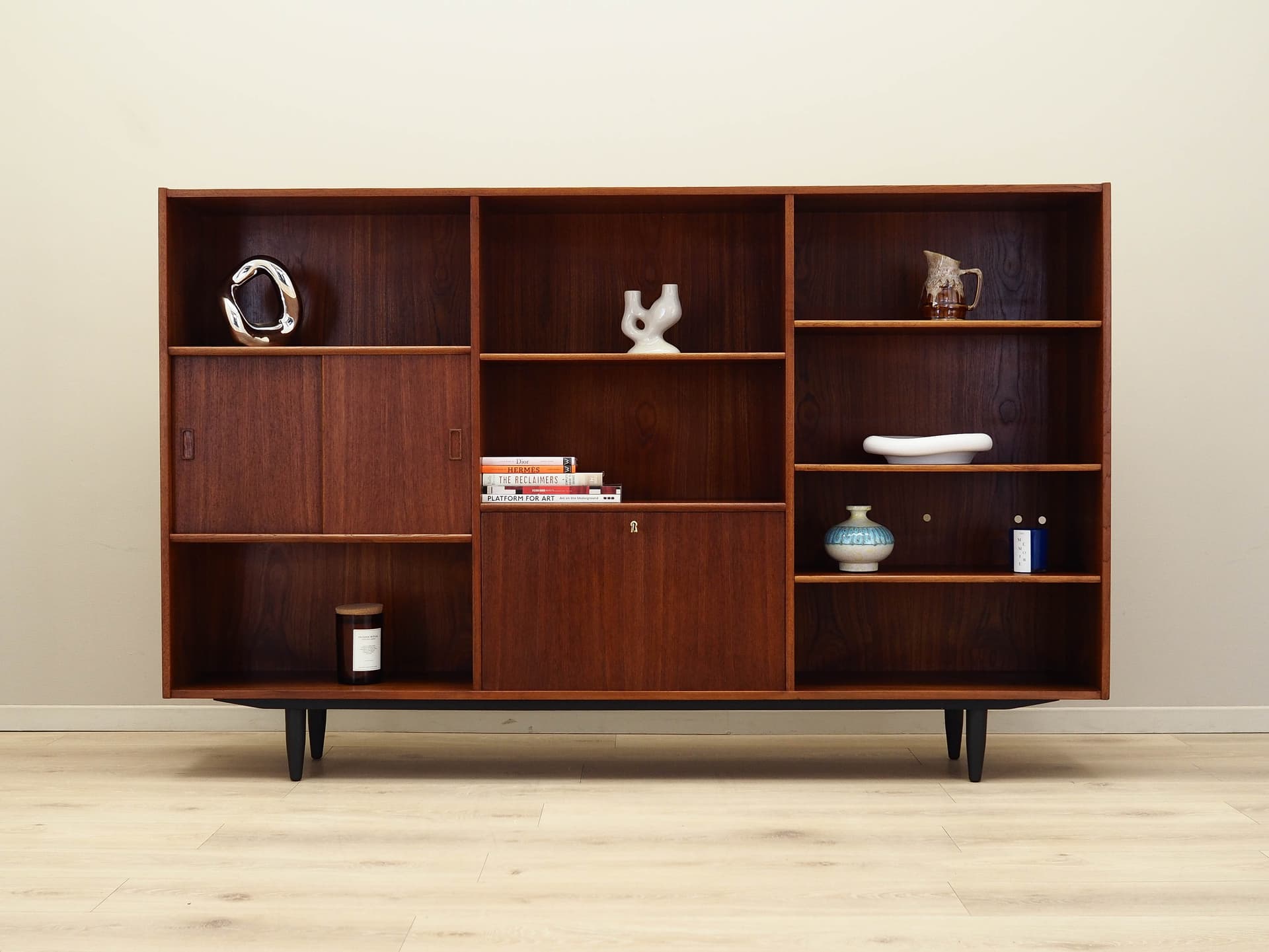 Bookcase, brown teak, Denmark, 1970s. - 161181